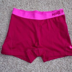 Maroon and Pink Nike Pros